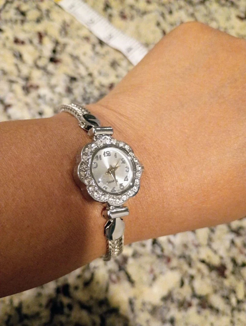 New Silver Tone Crystal Accent Women's Bracelet Watch